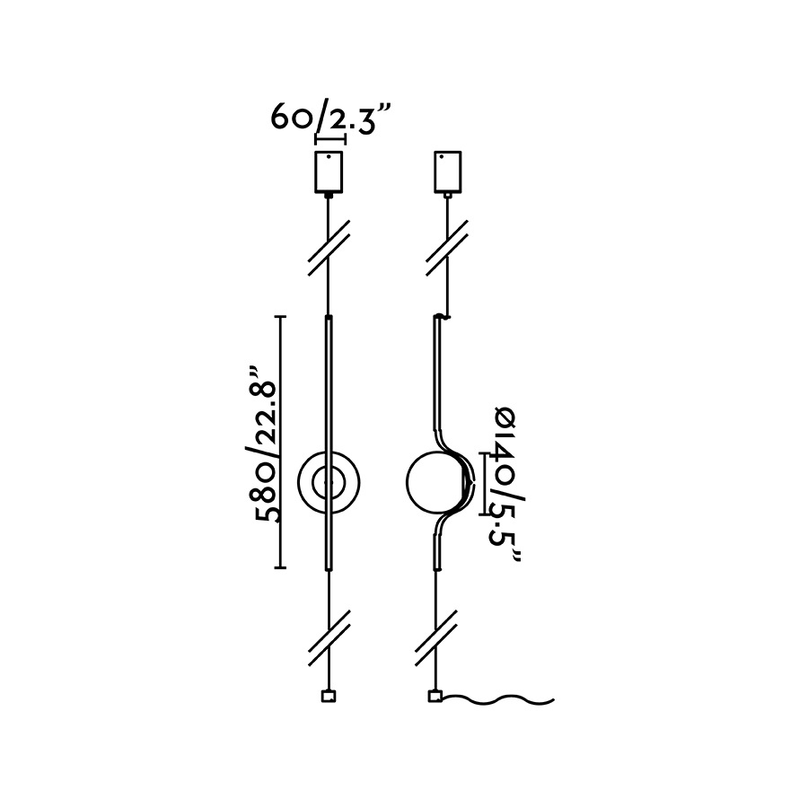 FARO LE VITA - Lampada da sospensione/da terra nera a LED 6W 2700K