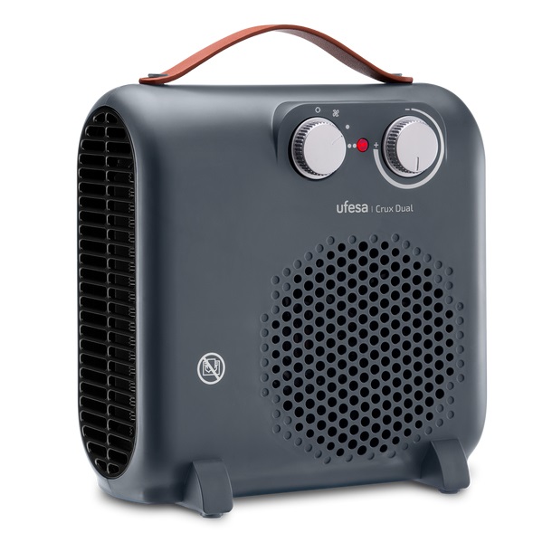 UFESA Crux Dual - Riscaldatore Elettrico 2000 W, 3 Livelli di Potenza, Termostato Regolabile, Design 2 in 1 con Maniglia