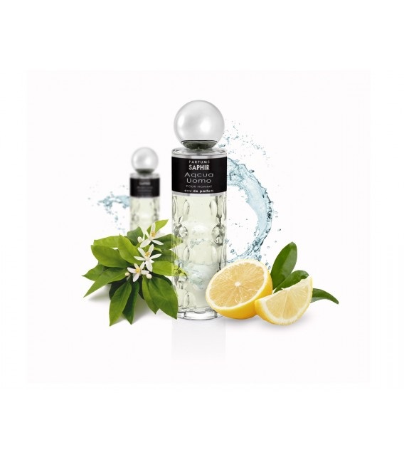 Saphir Parfums Acqua Uomo Eau De Parfum 200ml - Profumo Fresco con Note di Bergamotto, Giacinto e Violetta