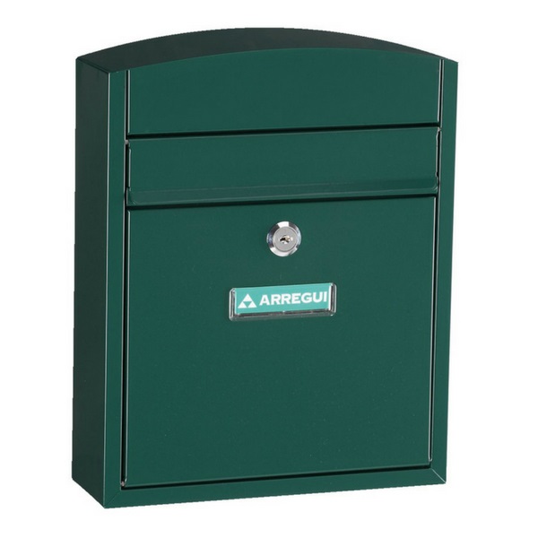 ARREGUI Compact E5733 Cassetta Postale in Acciaio Verde - Cassetta da Parete per Esterno, Dimensioni S (DIN A5), Resistente alla Corrosione e Facile da Montare