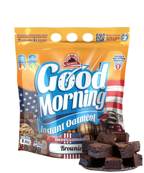 Max Protein Good Morning Instant Oatmeal 1500g - Farina di Avena Aromatizzata Gusto Brownie