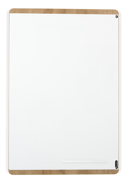 Rocada Naturale - Lavagna Bianca Magnetica con Cornice in Legno, 75x115cm, Cancellabile a Secco e Vassoio per Penne
