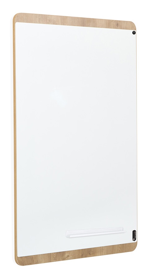 Rocada Naturale - Lavagna Bianca Magnetica con Cornice in Legno, 75x115cm, Cancellabile a Secco e Vassoio per Penne