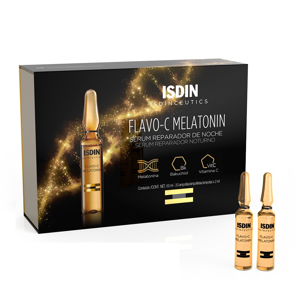 ISDINCEUTICS Flavo-C Melatonin Siero Riparatore Notte 10 Fiale - Antiossidante e Antirughe