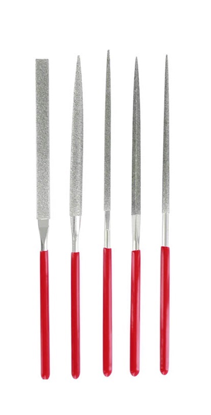 Vallejo Set di 5 Lime ad Ago Diamantate 140 mm - Attrezzo per Modellismo di Precisione