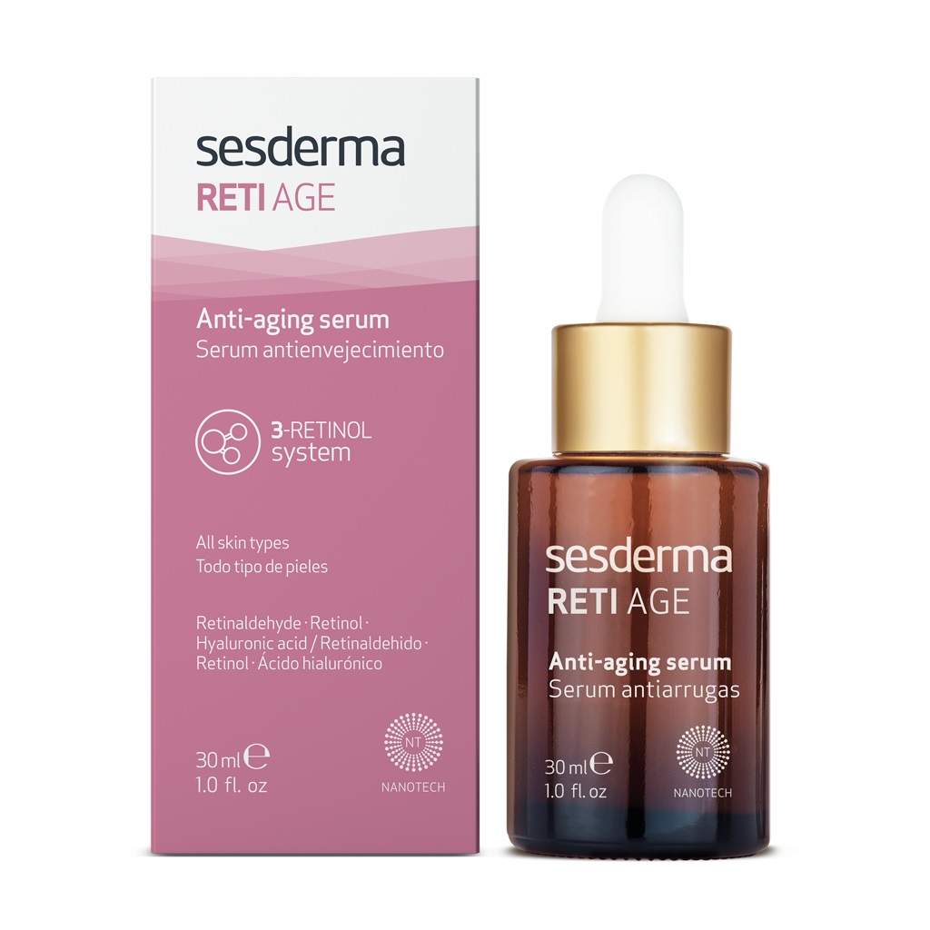 Sesderma Retiage Siero Viso Anti-invecchiamento 30 ml - Con 3 Tipi di Retinolo e Tecnologia Nanosomiale