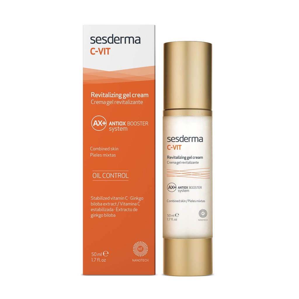 Sesderma Gel Crema Rivitalizzante C-Vit 50 ml - Potente Antiossidante per Pelle Luminosa e Giovane