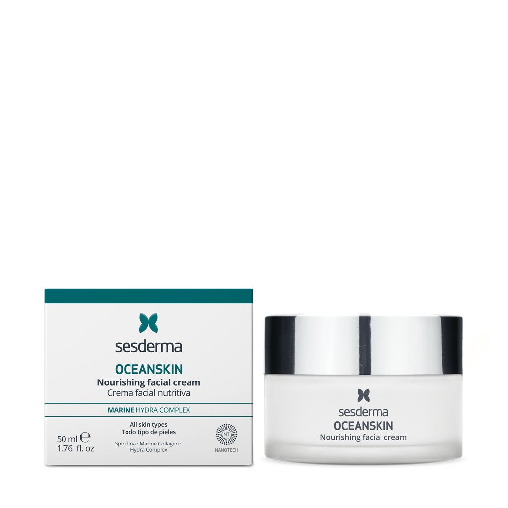 Sesderma Oceanskin Crema Viso Nutriente e Idratante 50 ml - Rassodante e Ripristina Elasticità per Pelli Secche e Mature