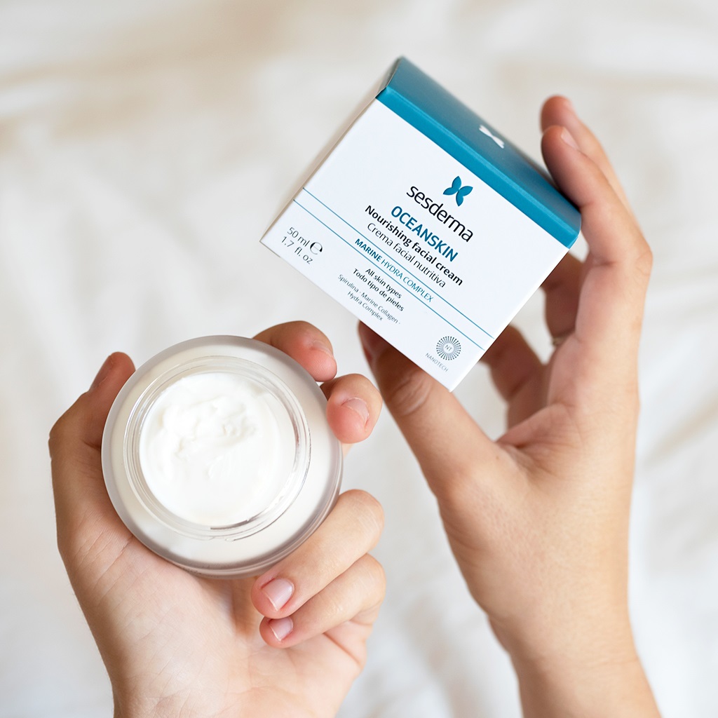 Sesderma Oceanskin Crema Viso Nutriente e Idratante 50 ml - Rassodante e Ripristina Elasticità per Pelli Secche e Mature