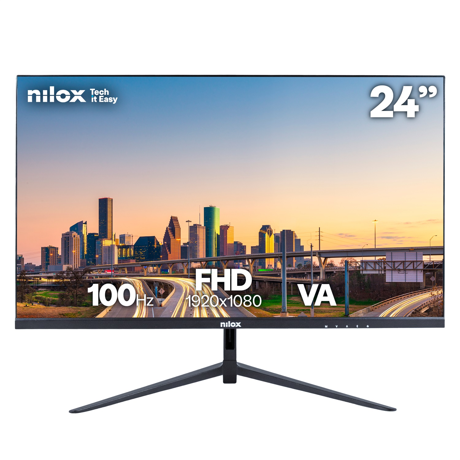 Nilox NXM24FHD111 Monitor 24 Pollici VA Full HD 1920x1080, 100Hz, 1ms, HDMI/DisplayPort, Supporto VESA