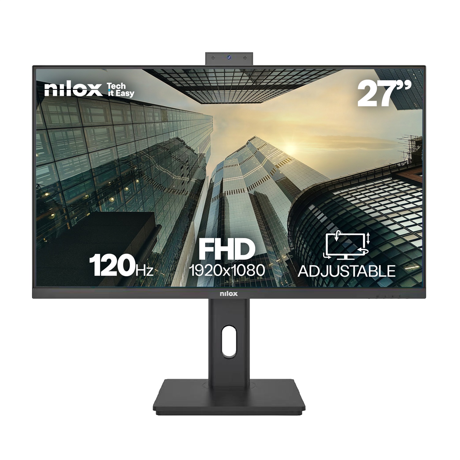 Nilox Monitor 27'' IPS Full HD 120Hz con Webcam - 1920 x 1080 Pixel LED Nero