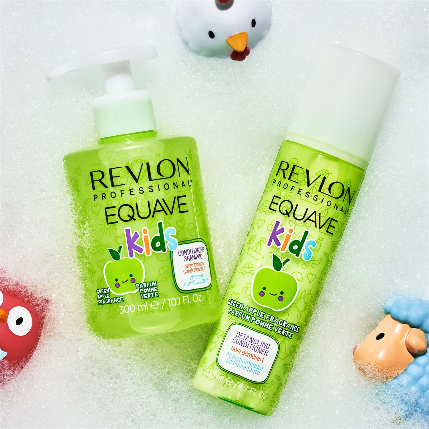 Revlon Equave Kids Shampoo 2-in-1 300 ml - Deterge e Condiziona con Fragranza di Mela Verde, Privo di Solfati e Ipoallergenico