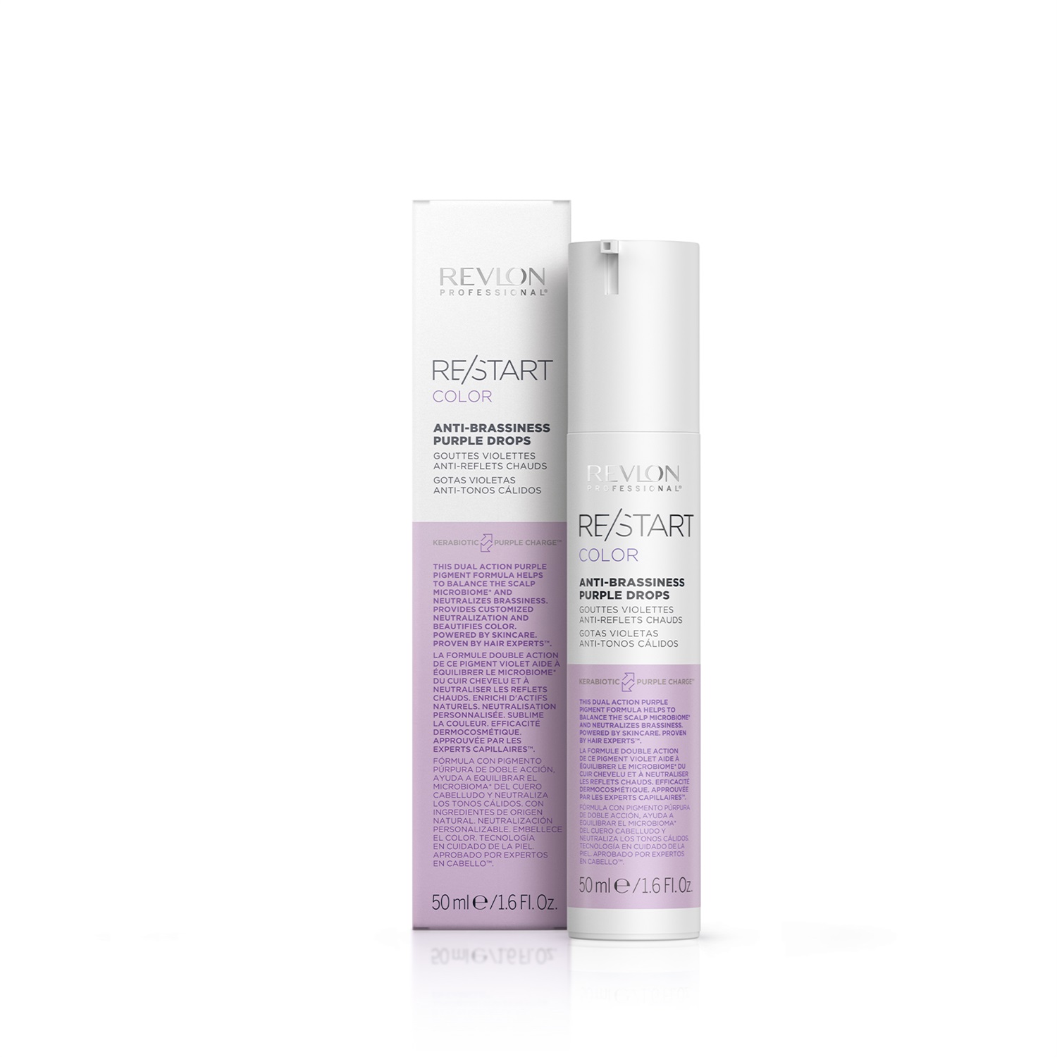 Revlon Professional Re/Start Color Anti-Brassiness Purple Drops 50 ml - Gocce per Neutralizzare Toni Gialli Indesiderati