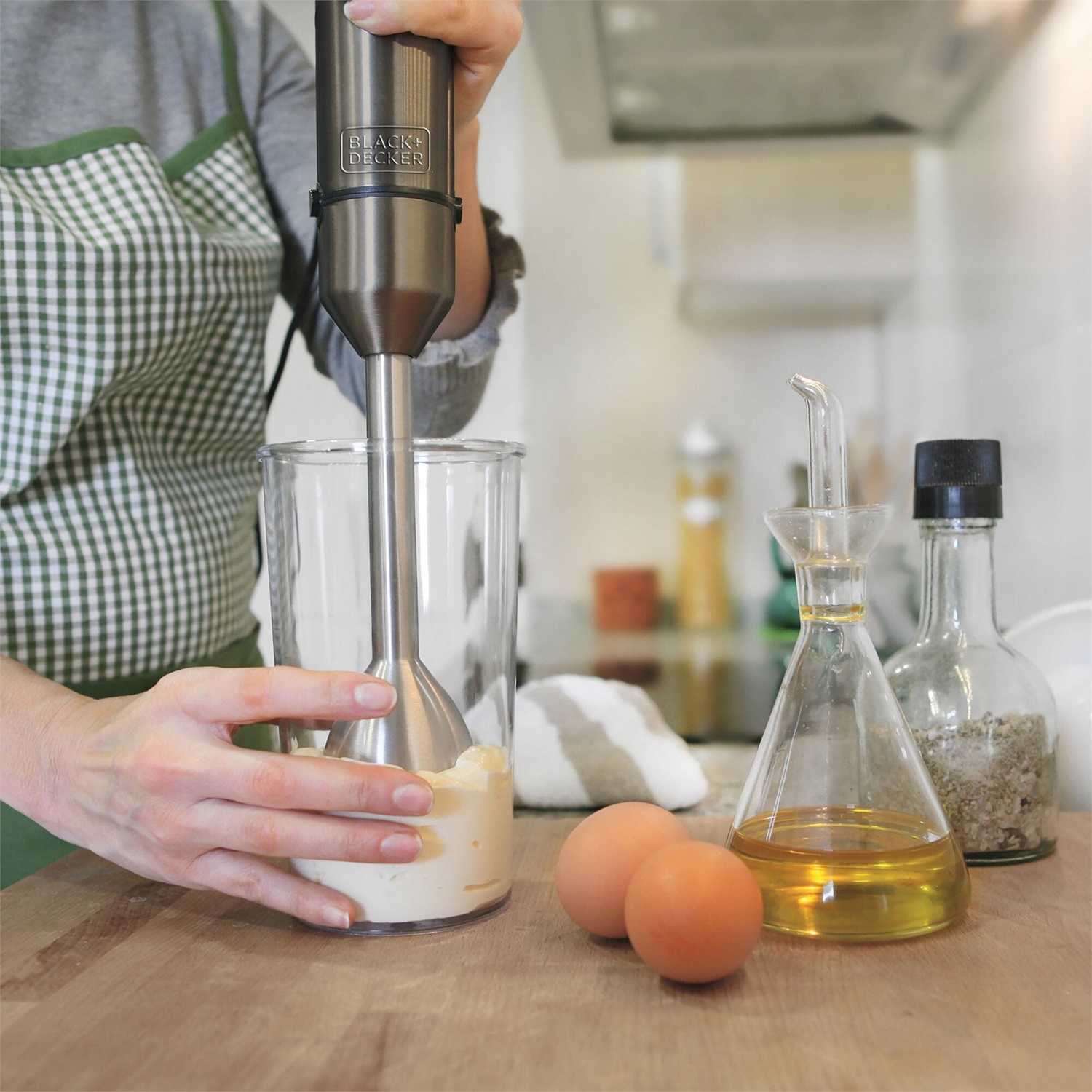 BLACK DECKER BXHBA1000E Frullatore a Immersione 1000 W con 20 Velocità, Funzione Turbo, Asta Rimovibile e Set Completo di Accessori in Acciaio Inossidabile