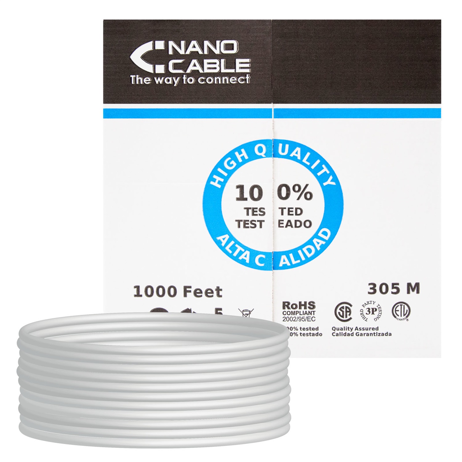 Nanocable 10.20.0904 Cavo di Rete Grigio 305 m Cat6e F/UTP (FTP)