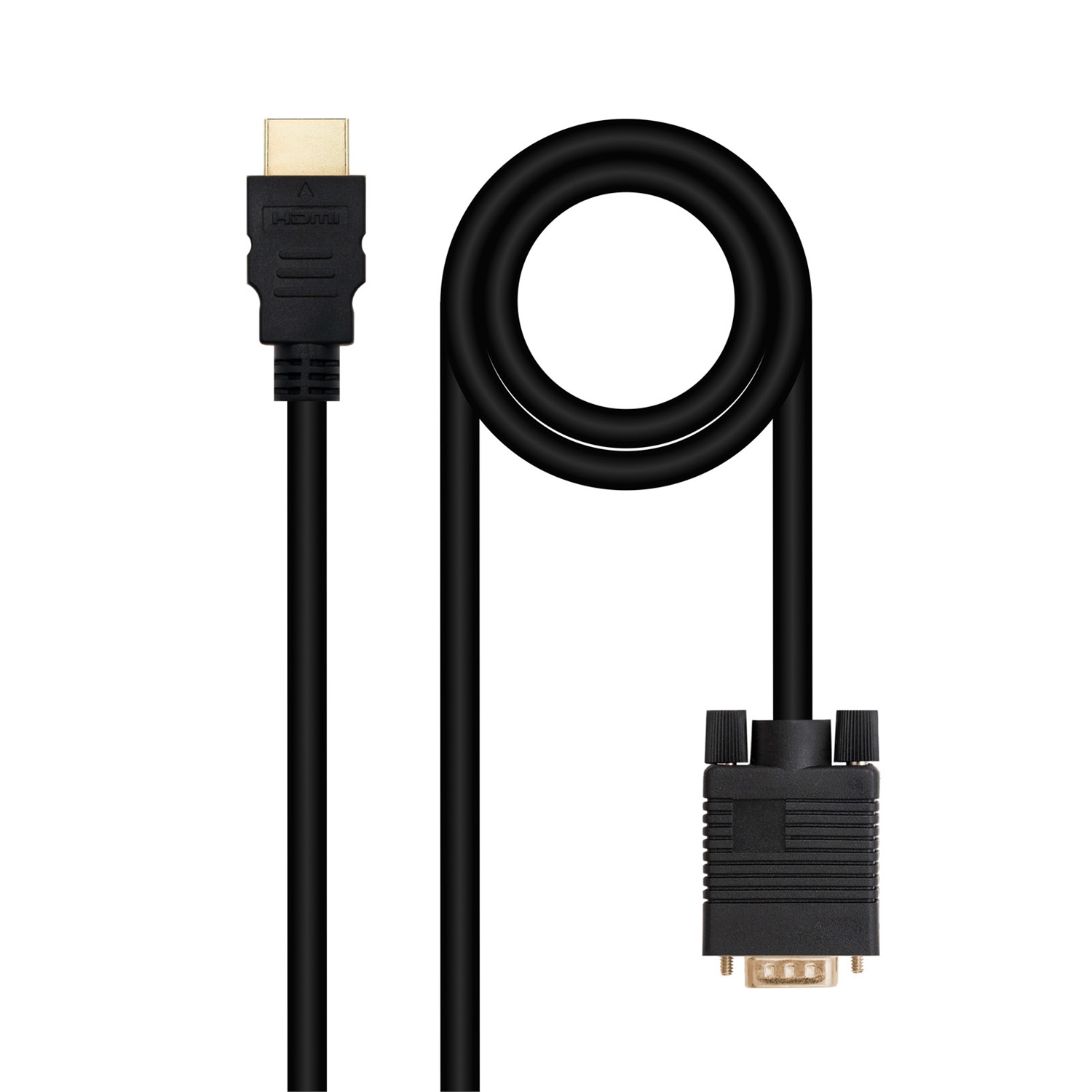 Nanocable 10.15.4348 - Cavo convertitore HDMI a VGA 1,8 m, Nero, HDMI maschio a VGA maschio