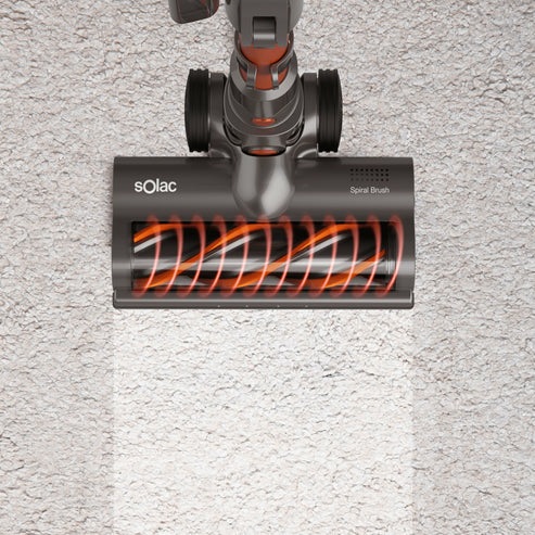 Solac AE2515 Scopa Elettrica Senza Sacchetto con Motore Digitale Brushless 200W, Filtraggio HEPA, Colore Nero e Arancione, Capacità 1 L