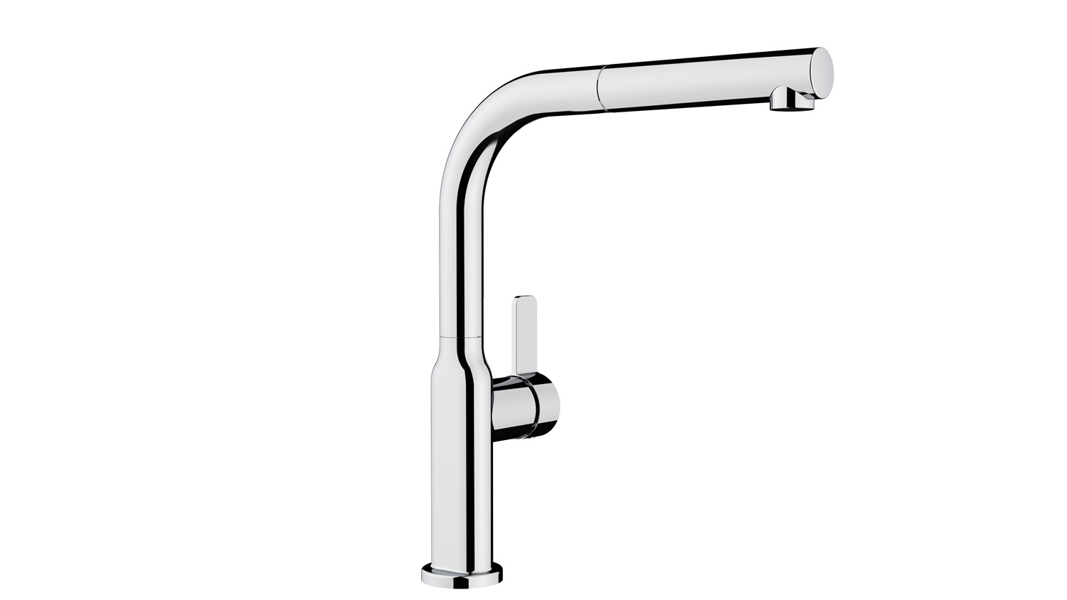 TEKA Rubinetto da Cucina Ovale Monocomando Cromato con Beccuccio Girevole a 360°, Getto Estraibile e Aeratore Anticalcareo