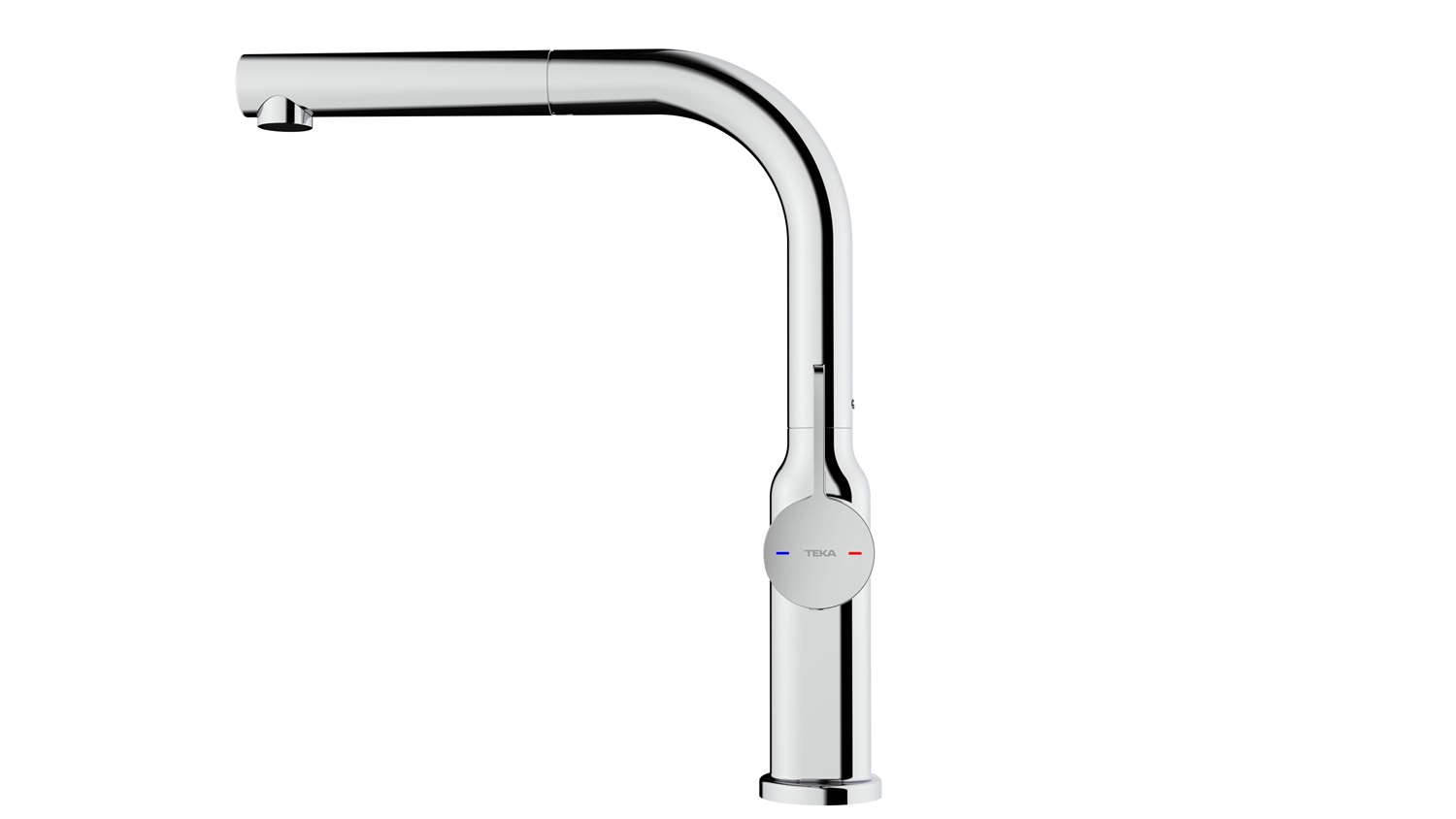 TEKA Rubinetto da Cucina Ovale Monocomando Cromato con Beccuccio Girevole a 360°, Getto Estraibile e Aeratore Anticalcareo