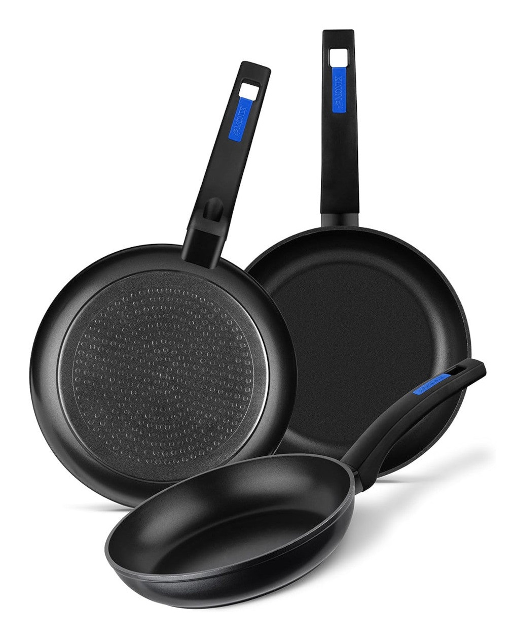 Monix Martín Berasategui Set di 3 Padelle in Alluminio Forgiato Nero - 18, 22 e 26 cm