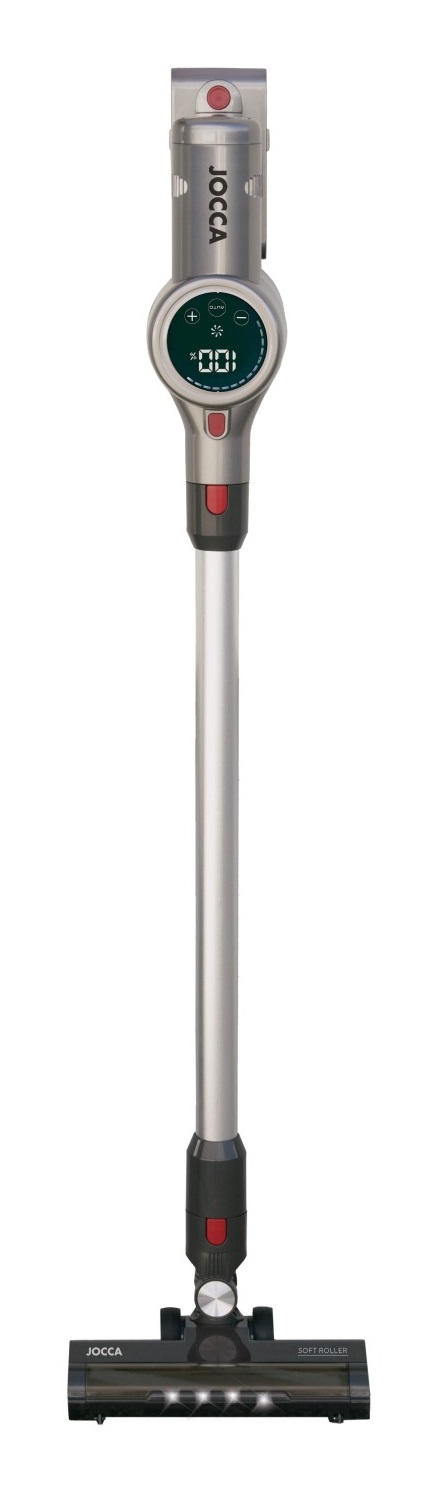 Jocca Aspirapolvere Senza Fili 250 W con Touchscreen, Potente Aspirazione 8000 Pa, Leggero e Ergonomico, Filtro HEPA e Accessori Inclusi