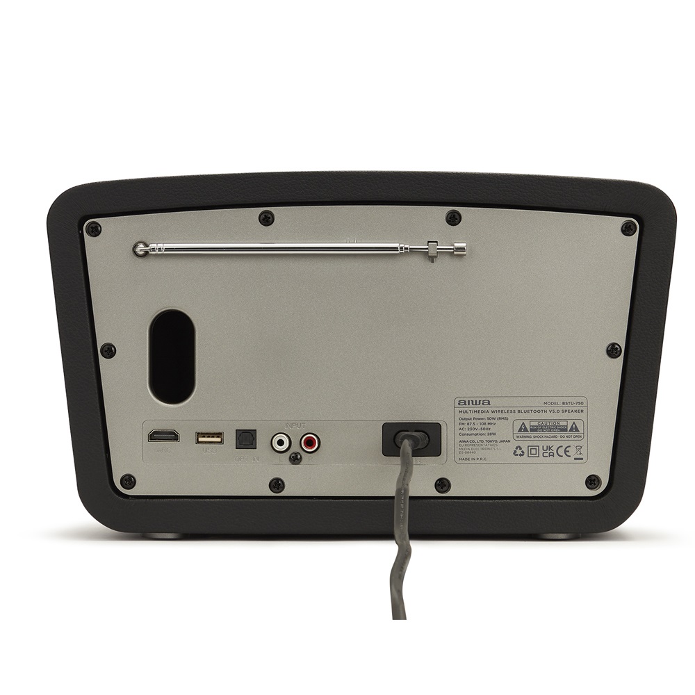 Aiwa BSTU-750BK altoparlante Grigio, Argento Wireless 50 W