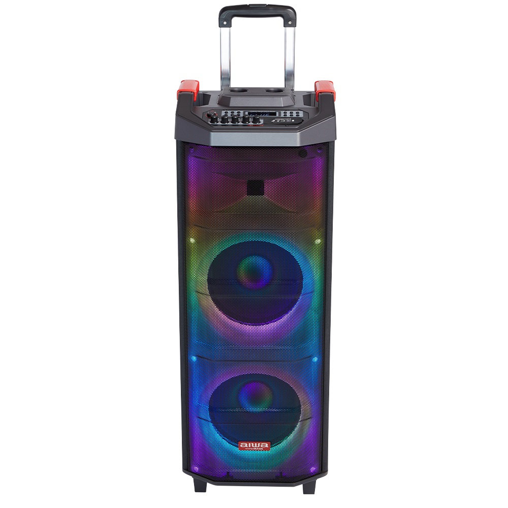 Aiwa KBTUS-710 Trolley Party Speaker 700W, Bluetooth 5.0, Tuner FM, 2 Microfoni, Batteria Ricaricabile, Illuminazione RGB-LED