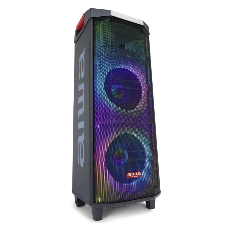 Aiwa KBTUS-710 Trolley Party Speaker 700W, Bluetooth 5.0, Tuner FM, 2 Microfoni, Batteria Ricaricabile, Illuminazione RGB-LED