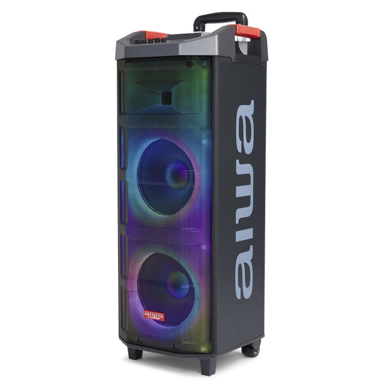 Aiwa KBTUS-710 Trolley Party Speaker 700W, Bluetooth 5.0, Tuner FM, 2 Microfoni, Batteria Ricaricabile, Illuminazione RGB-LED