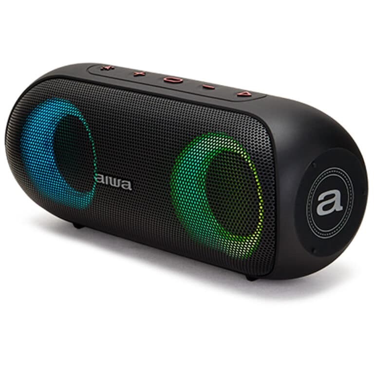 Aiwa BST-650BK Altoparlante Portatile Impermeabile IPX6, Bluetooth 5.0, 20 W, DSP, HyperBass, Vivavoce, True Wireless Stereo, Mp3 Player, 8h Autonomia, Colore Nero