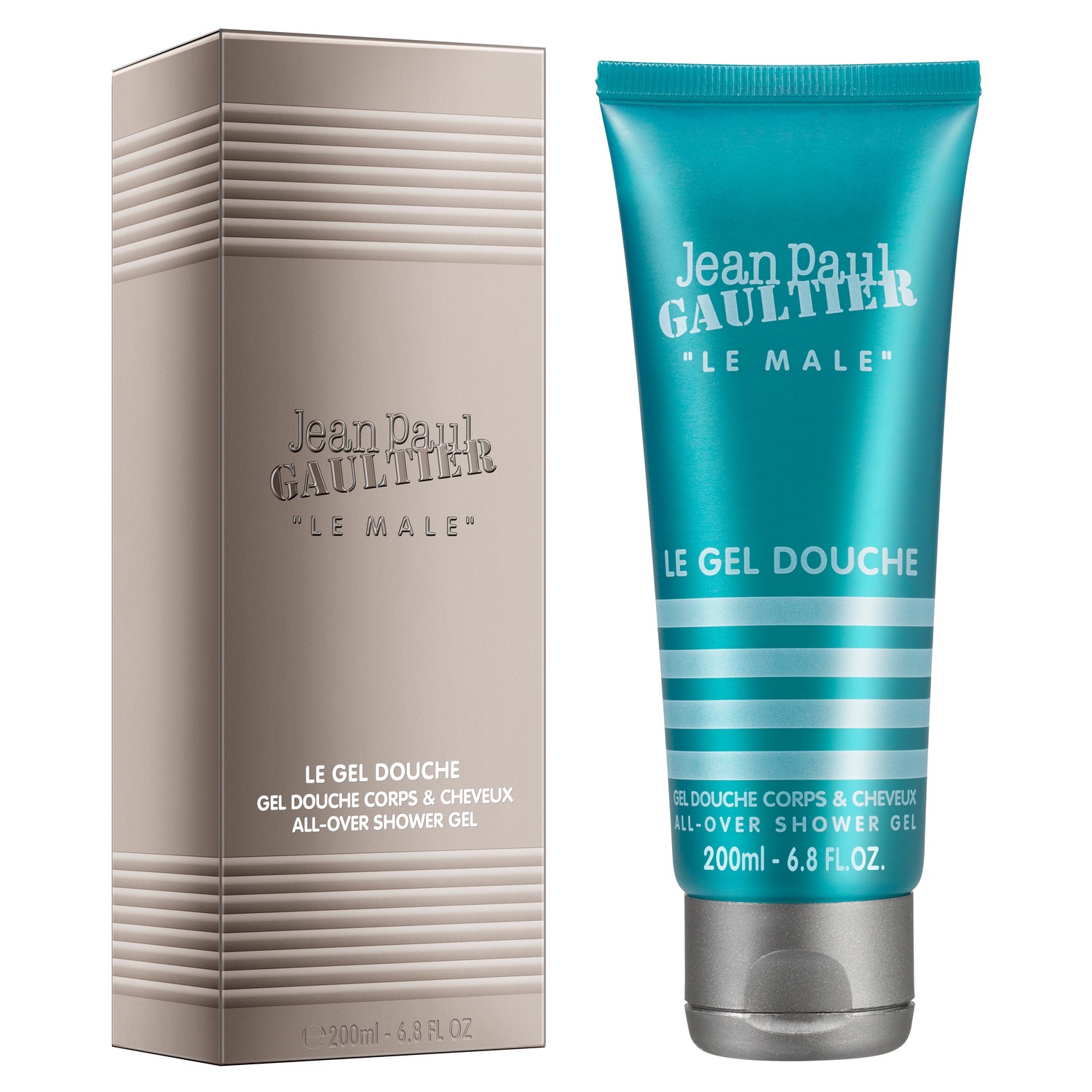 Jean Paul Gaultier Le Male Gel Doccia 200 ml - Gel doccia per corpo e capelli, idratante e profumato con note di menta, lavanda e vaniglia