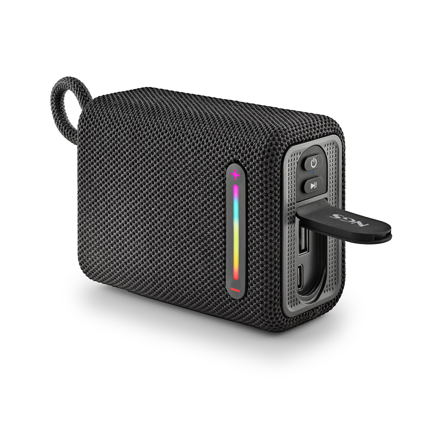 NGS ROLLER FURIA 1 - Altoparlante Portatile Bluetooth 15 W con Luci RGB, Impermeabile IPX6, Durata Batteria 9 Ore, Nero