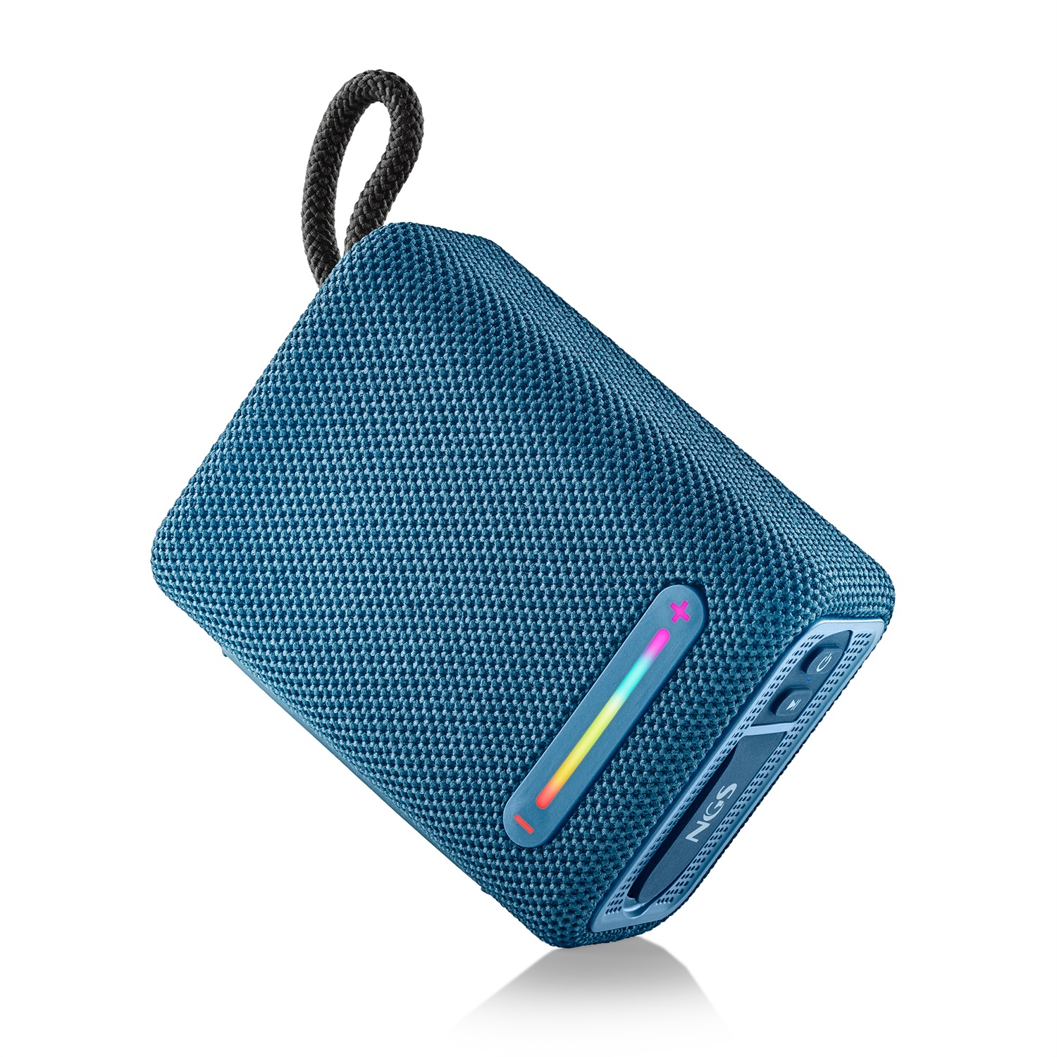 NGS Roller Furia 1 - Altoparlante Portatile Bluetooth 15 W con Luci RGB, Impermeabilità IPX6, True Wireless, Durata Batteria 9 Ore, Blu