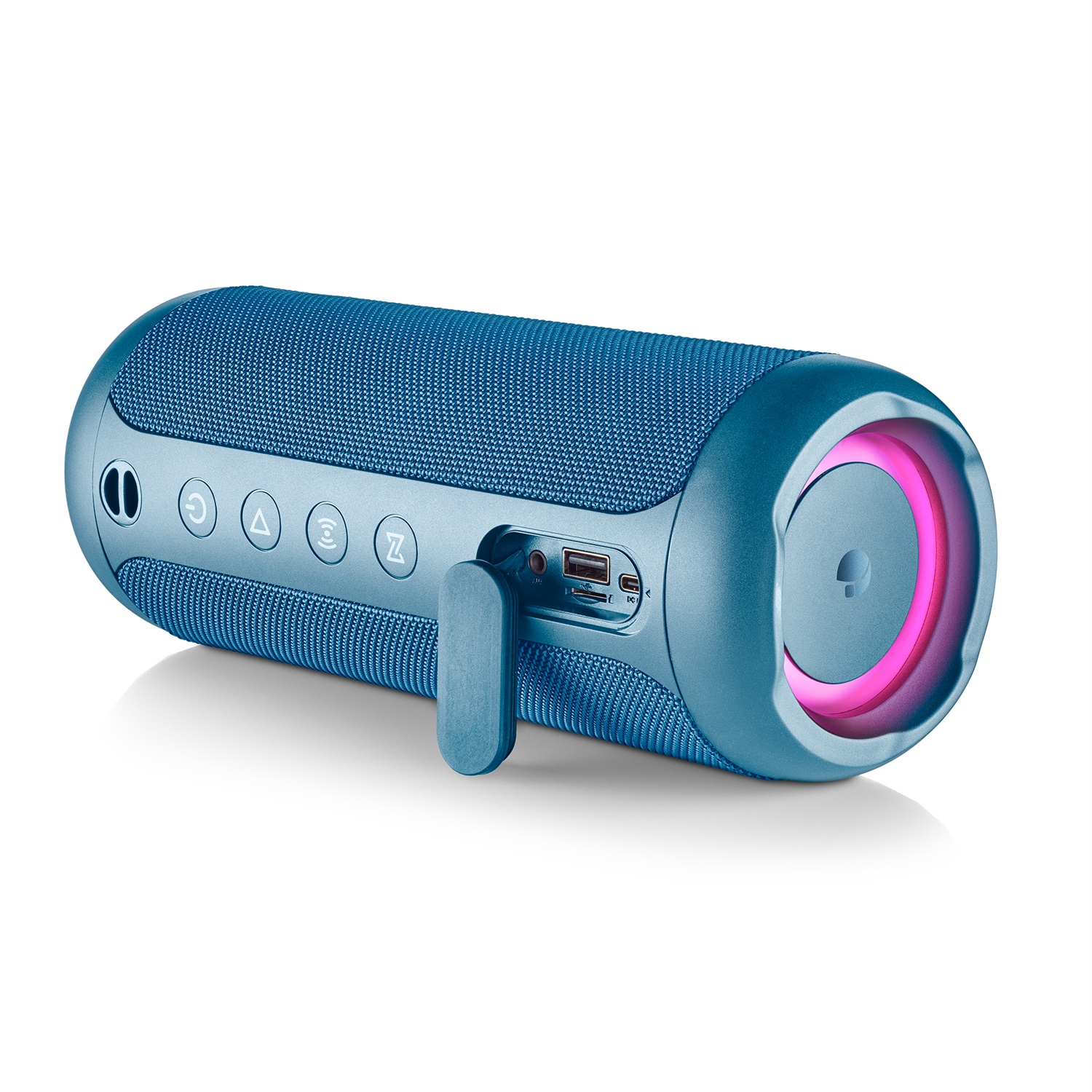 NGS ROLLER FURIA 2 - Altoparlante Portatile Stereo Blu, Bluetooth 5.3, 30 W, Impermeabile IPX7, Durata Batteria 9 Ore