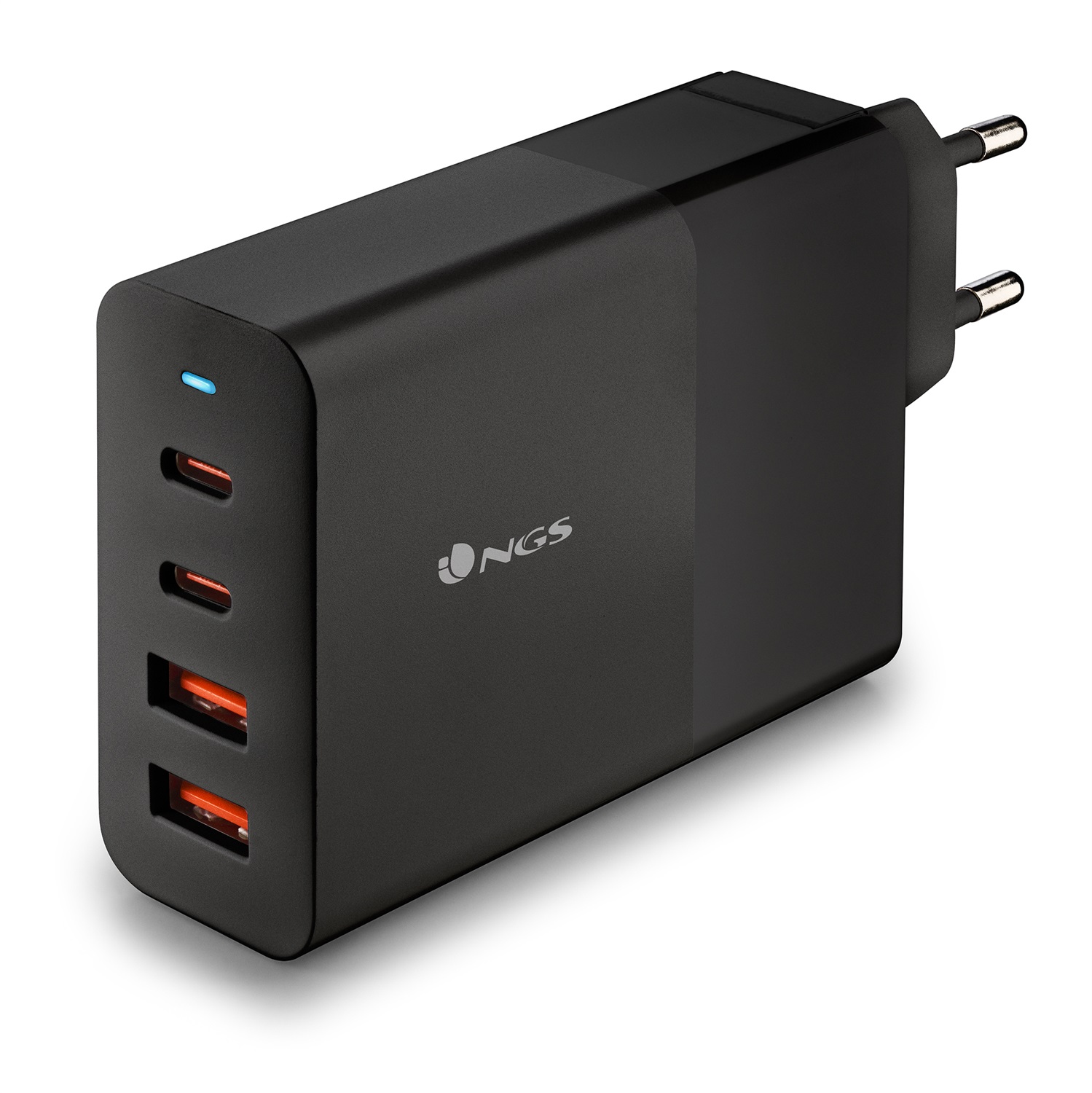 NGS BUD Caricabatterie da Parete 100W con 2 USB-C e 2 USB-A, Ricarica Rapida e Design Compatto