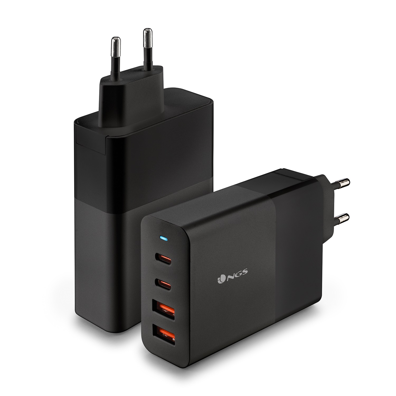 NGS BUD Caricabatterie da Parete 100W con 2 USB-C e 2 USB-A, Ricarica Rapida e Design Compatto