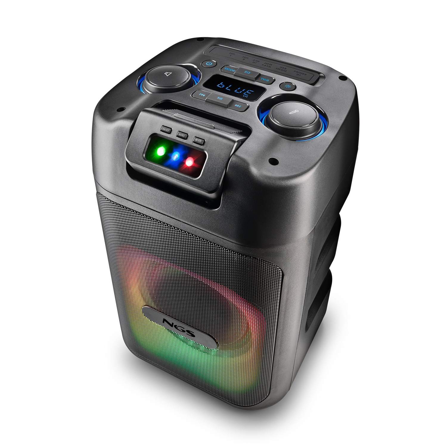 NGS WILDCLUB Altoparlante Bluetooth Portatile Nero 80W con TWS e Luci Laser