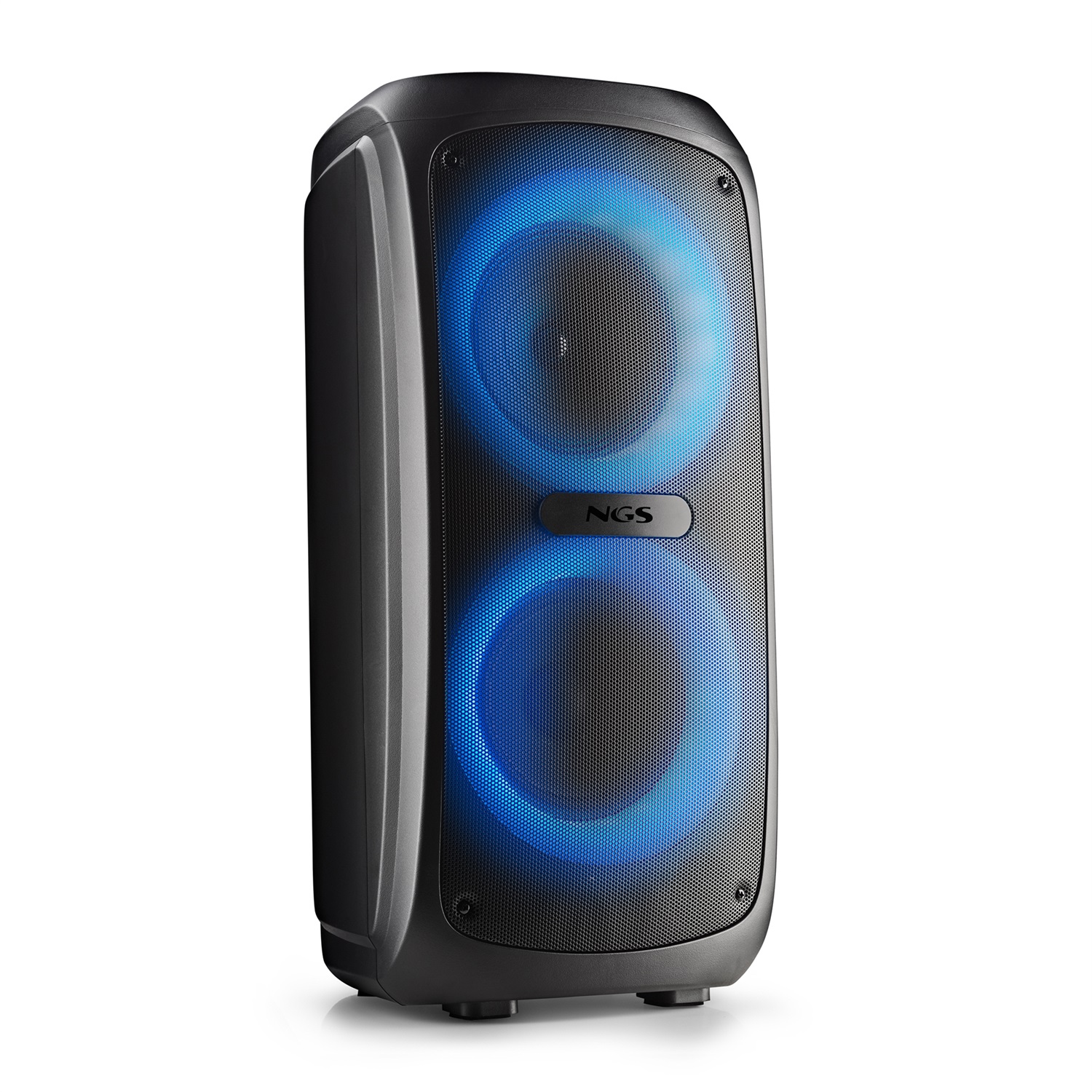 NGS Wild Temper Altoparlante Portatile Stereo Blu 40 W Wireless con USB Tipo A e Tipo C, Impermeabile e Luci LED