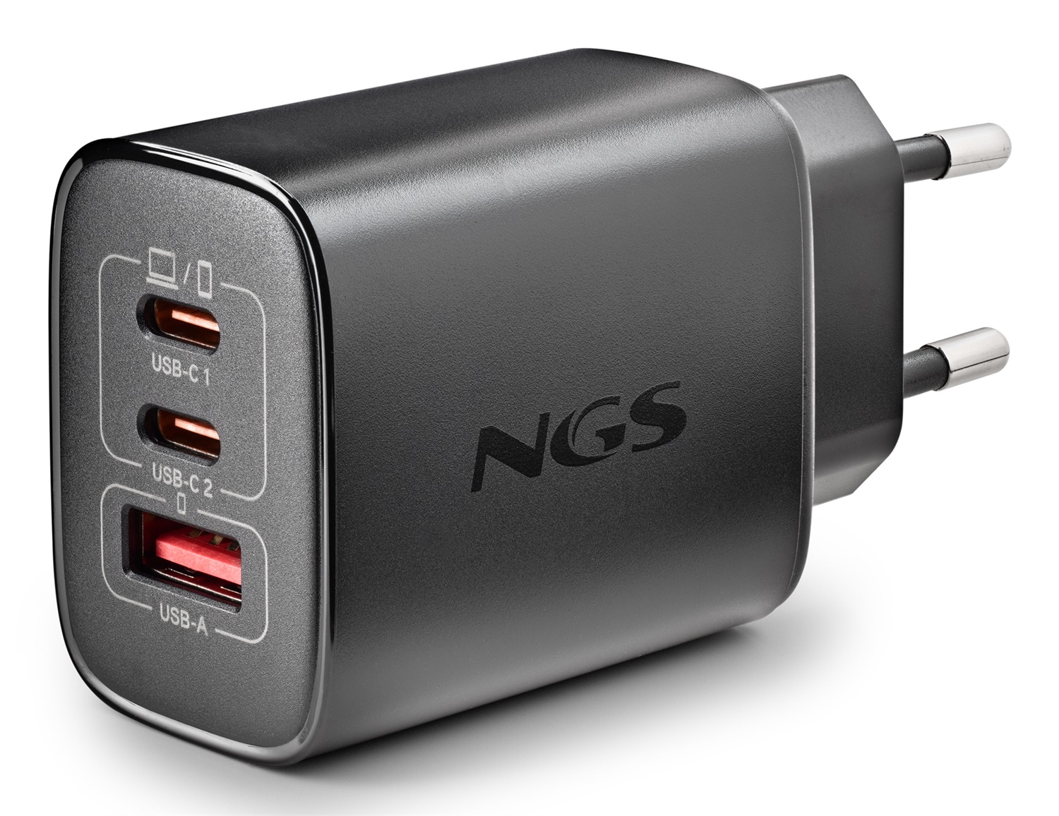 NGS Era Caricabatterie da Parete 65W con 2 USB-C e 1 USB-A, Ricarica Rapida e Design Compatto