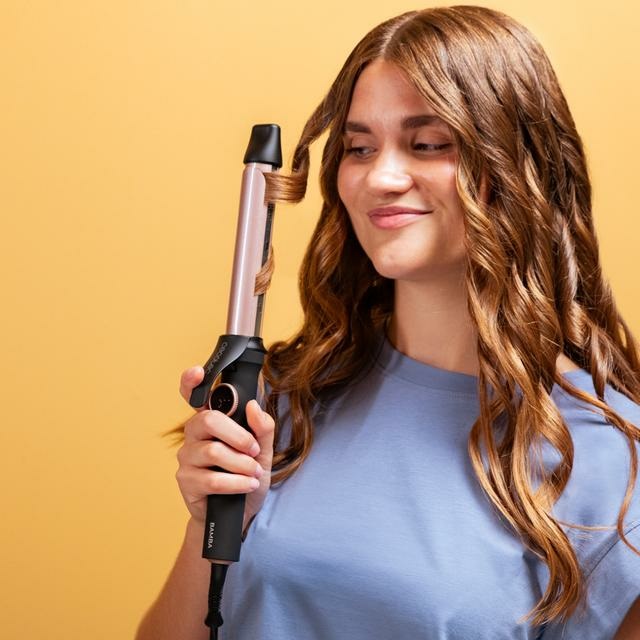 Cecotec Ferro Arricciacapelli SurfCare Curly Sphere - Cilindro 28mm in Ceramica e Tormalina, Temperatura Regolabile, Cavo Girevole e Spegnimento Automatico