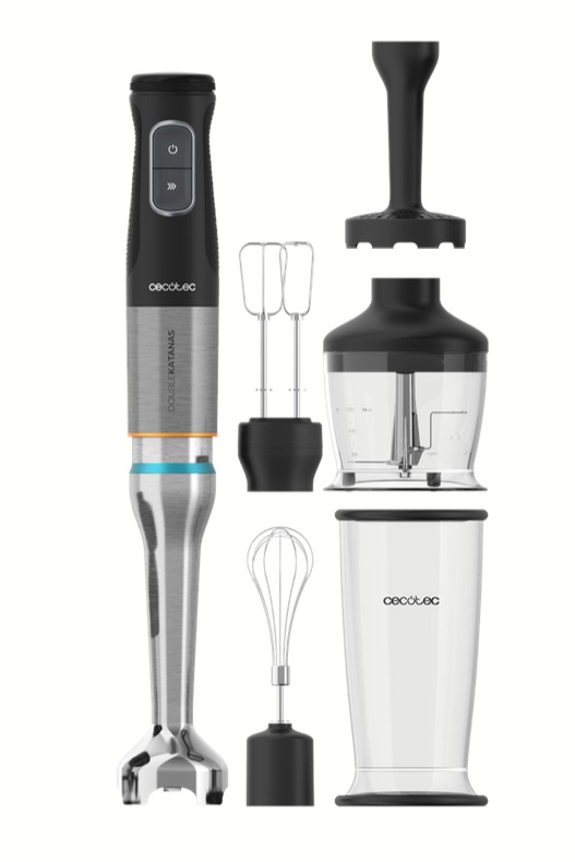 Cecotec Frullatore a Immersione Katana 15 TotalDestroy Smash B - 1500W, 21 Velocità, Funzione Turbo, Campana Antisalpaduras, 8 Fogli di Titanio, Capacità 800 ml