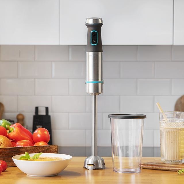 Cecotec Frullatore a Immersione Power Titanblack 1200 XL - 1200 W, Tecnologia Crossblades, Piede XL, Cappa Antispruzzo, Selettore di Velocità, Bicchiere da 800 ml