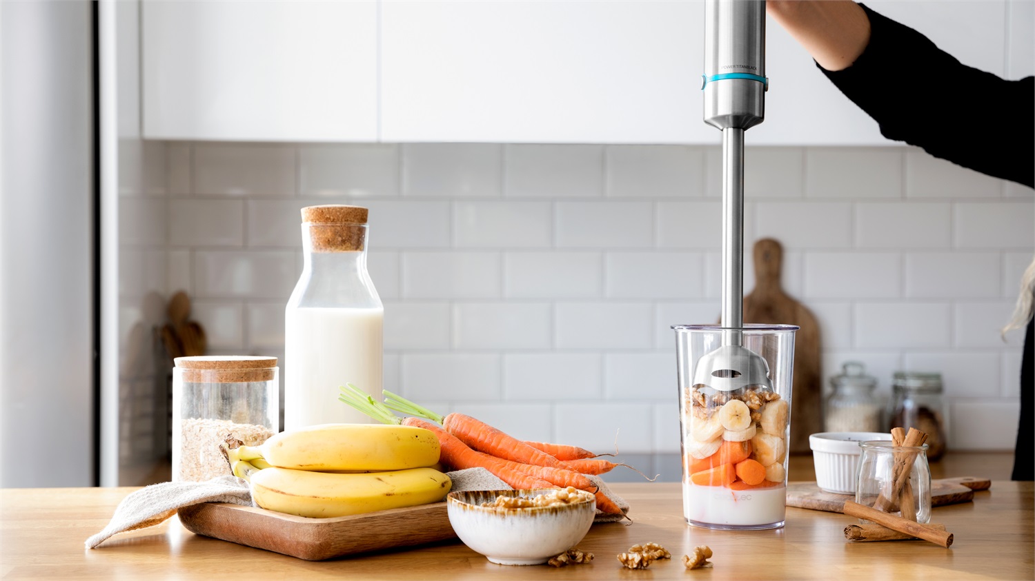 Cecotec Power TitanBlack 1200 XL Frullatore a Immersione con 4 Lame, Piedino XL e Accessori Inclusi