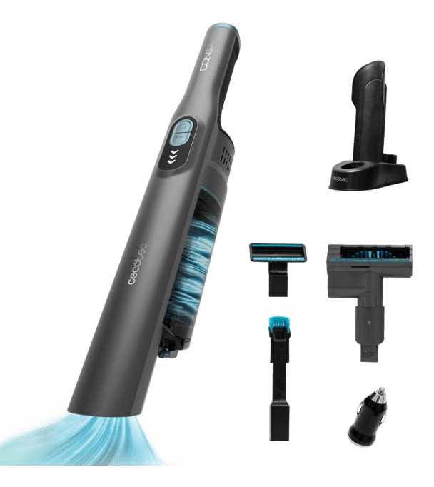 Cecotec Conga Rockstar Micro Aspirapolvere Portatile Senza Fili per Auto - 210W, Motore Digitale Brushless, 20kPa, Autonomia 40min, Caricabatterie 12V e Accessori Inclusi
