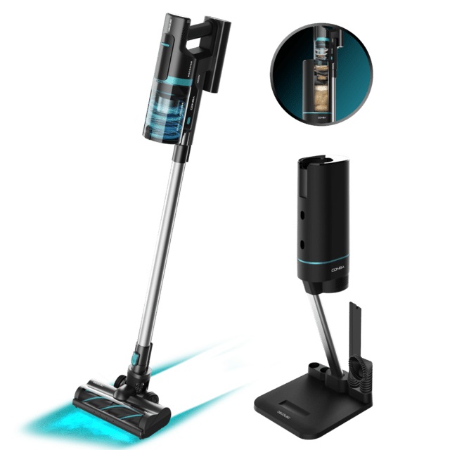 Cecotec Conga Rockstar 10000 Nebula Station - Aspirapolvere Verticale 3 in 1 con Potenza 450W, Tecnologia ForceSonic e Base Autopulente