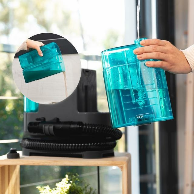 Cecotec Conga PopStar 3000 CarpetClean - Aspirapolvere Portatile 3 in 1, 400W, Serbatoi Acqua Pulita e Sporca, Raggio d'Azione 7,2m, Colore Nero