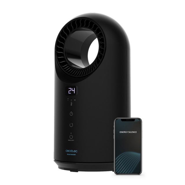 Cecotec Riscaldatore Ready Warm 8400 Bladeless WiFi 1500 W con Telecomando, Display LED Touch, 3 Modalità e Timer