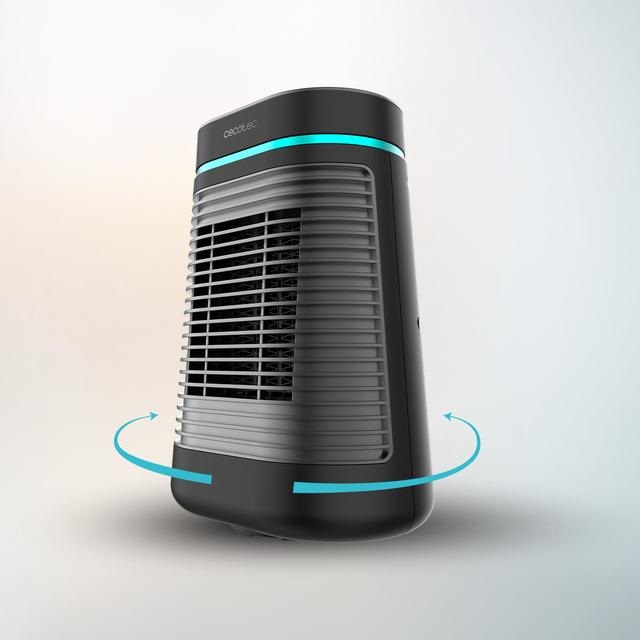 Cecotec Riscaldatore Ceramico da Tavolo ReadyWarm 1550 Max - 1500 W, Oscillazione, Termostato Regolabile, 3 Modalità di Funzionamento, Nero