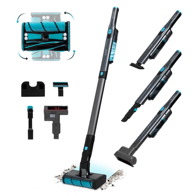Cecotec Scoba 2100 Twice Max Aspirapolvere a bastone 2 in 1 Senza Fili 210 W Motore Brushless Autonomia 45 Min Design Omnidirezionale Argento