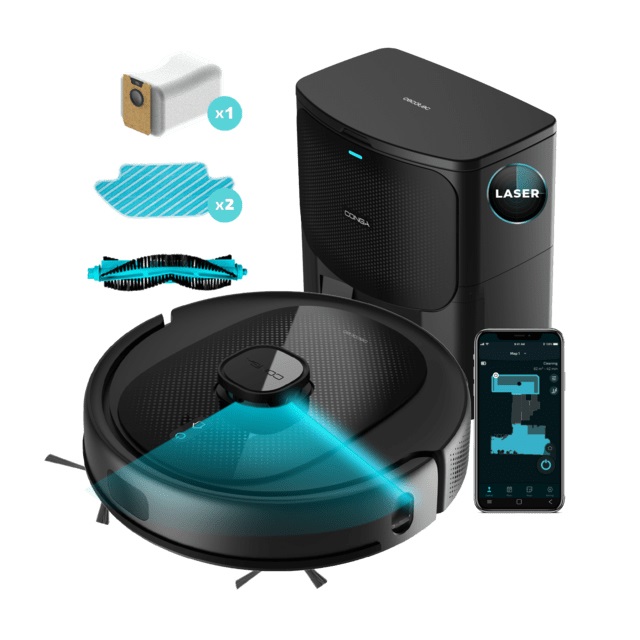 Cecotec Conga 8290 Immortal Ultra Power Home X-Treme - Robot Aspirapolvere 7000 Pa, Autovacciata, 4 Livelli di Potenza, 280 min di Autonomia, Spazzola Multifunzionale, Sacchetto per Polvere Nero 3 L